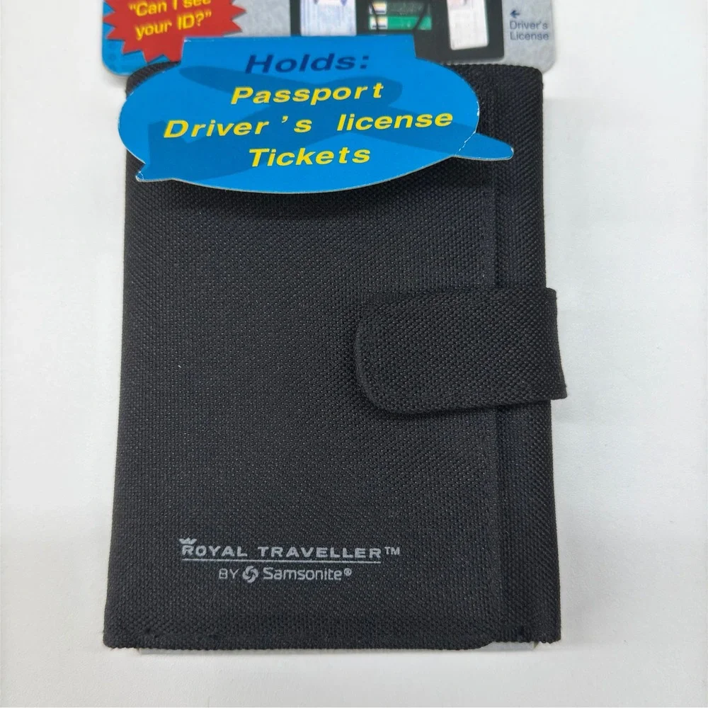 Royal Traveller by Samsonite Airport ID Ticket Wallet Black Passport Holder NEW